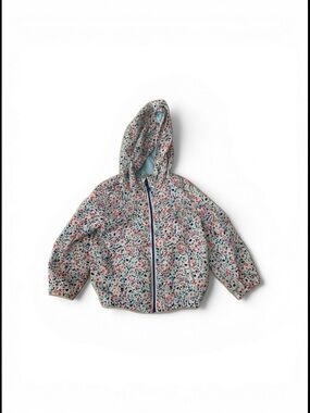 Zara Jacket Baby Girls White Floral Print Hooded Jacket Size 2-3